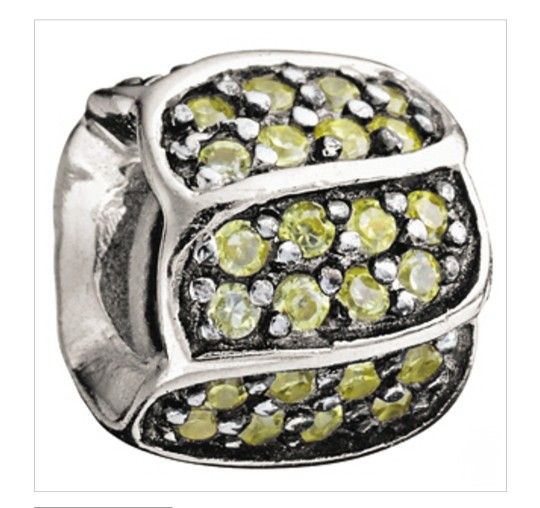 NEW Authentic Chamilia Charm. Jeweled Petals- Golden CZ Bead. # CHAM 2025-0590. Sterling Silver Charm. Bundle to save on shipping costs! Please