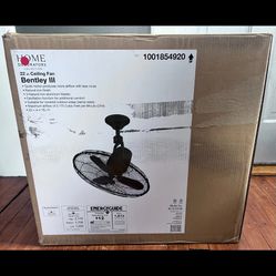 Bentley III 22 in. Indoor/Outdoor Natural Iron Oscillating Ceiling Fan w/Remote