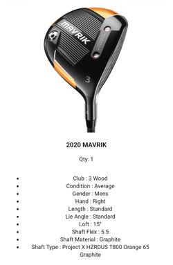 3 Wood Golf Club, Callway Mavrick