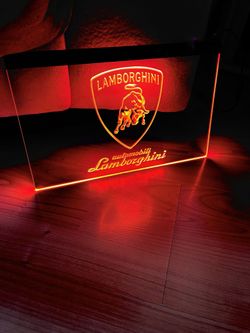 LAMBORGHINI LED NEON RED LIGHT SIGN 8x12