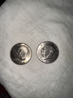 USA Eisenhower Dollar 1972; Dollar 1976 ,two coins