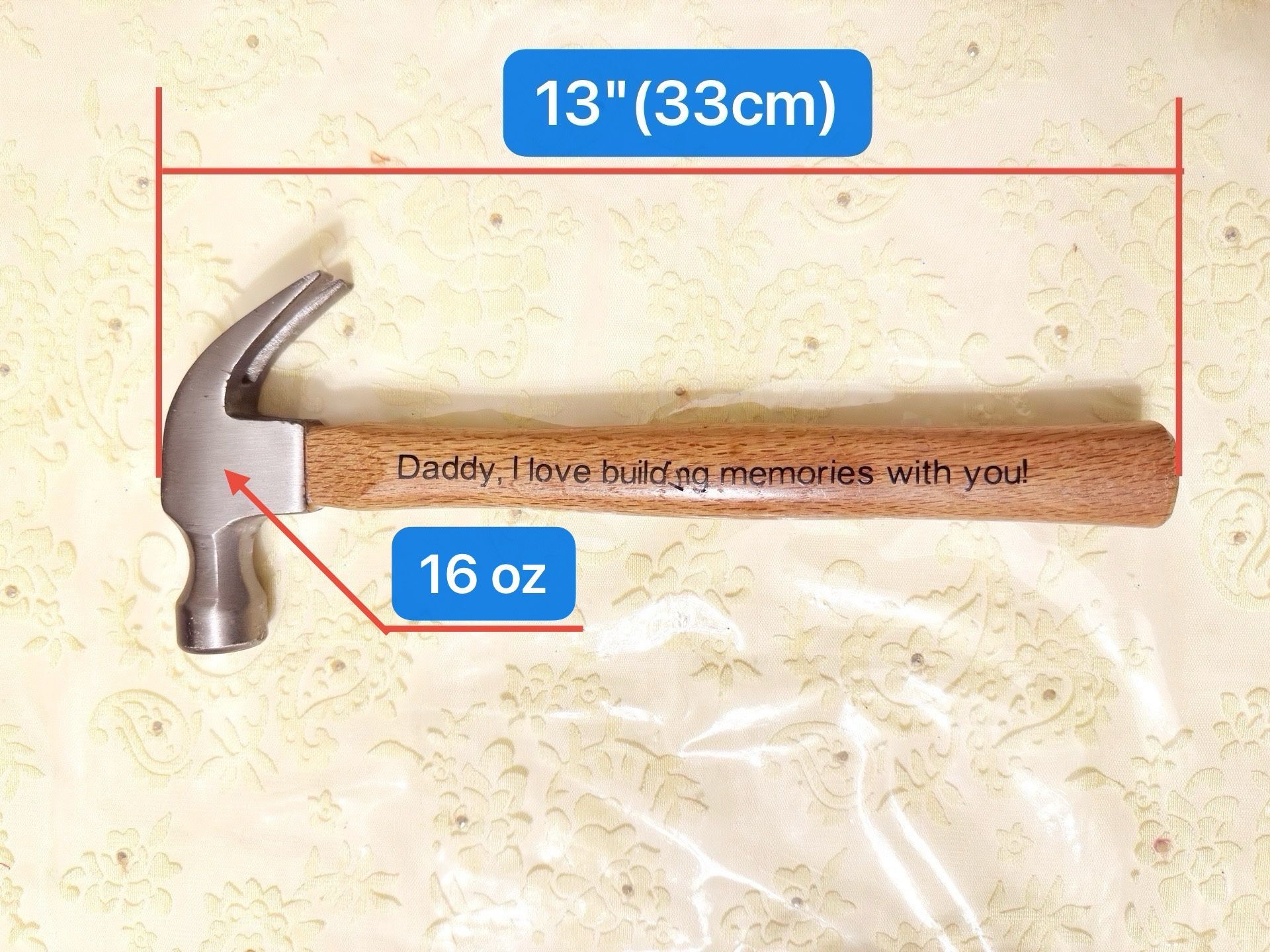 New 16 oz Palm Wood Hand Hammer