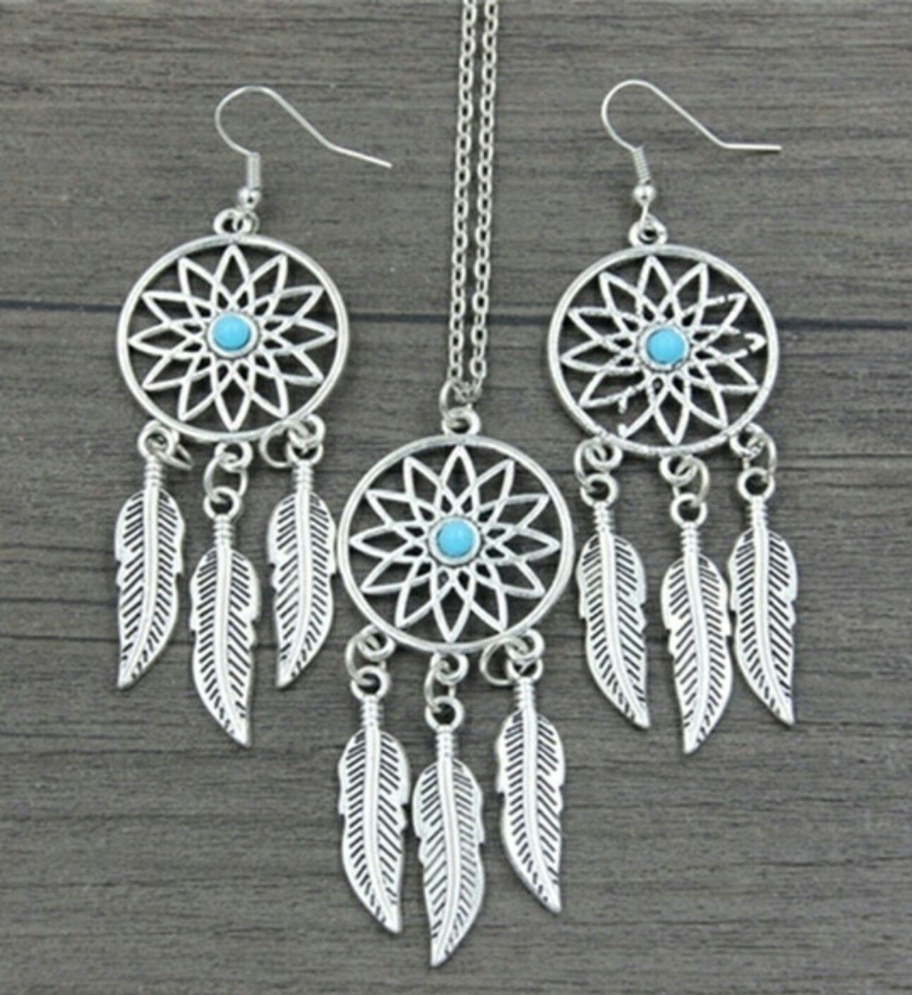 2PC/Set Bohemian Style Dreamcatcher Earrings/Necklace