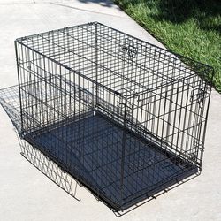 Double Door Collapsible Wire Dog Crate 