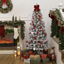 Brand New 6 Foot Flocked Tree