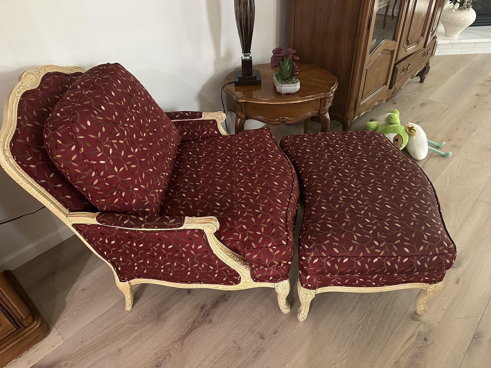 Chair With Ottoman  French Provincial Furniture From Parker’s 