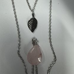 Modern Leaf/Stone Pendant