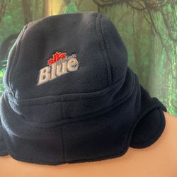 LABATT BLUE faux goalie hockey helmet hat NHL Ontario ski cap Canada winter cap