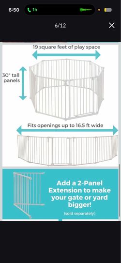Toddleroo by North States - 3 In 1 Metal Superyard Baby Play Yard: 8 Panel Playpen, Gate, or Extra Wide Fence