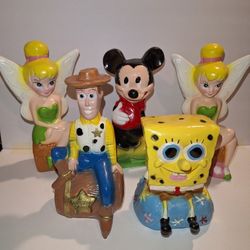 Tinker Bell, Woody, Sponge Bob & Mickey Alcancias/Piggy Bank 