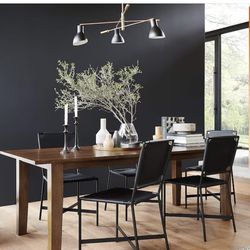 Crate & Barrel Laredo Black Leather Dining Chair