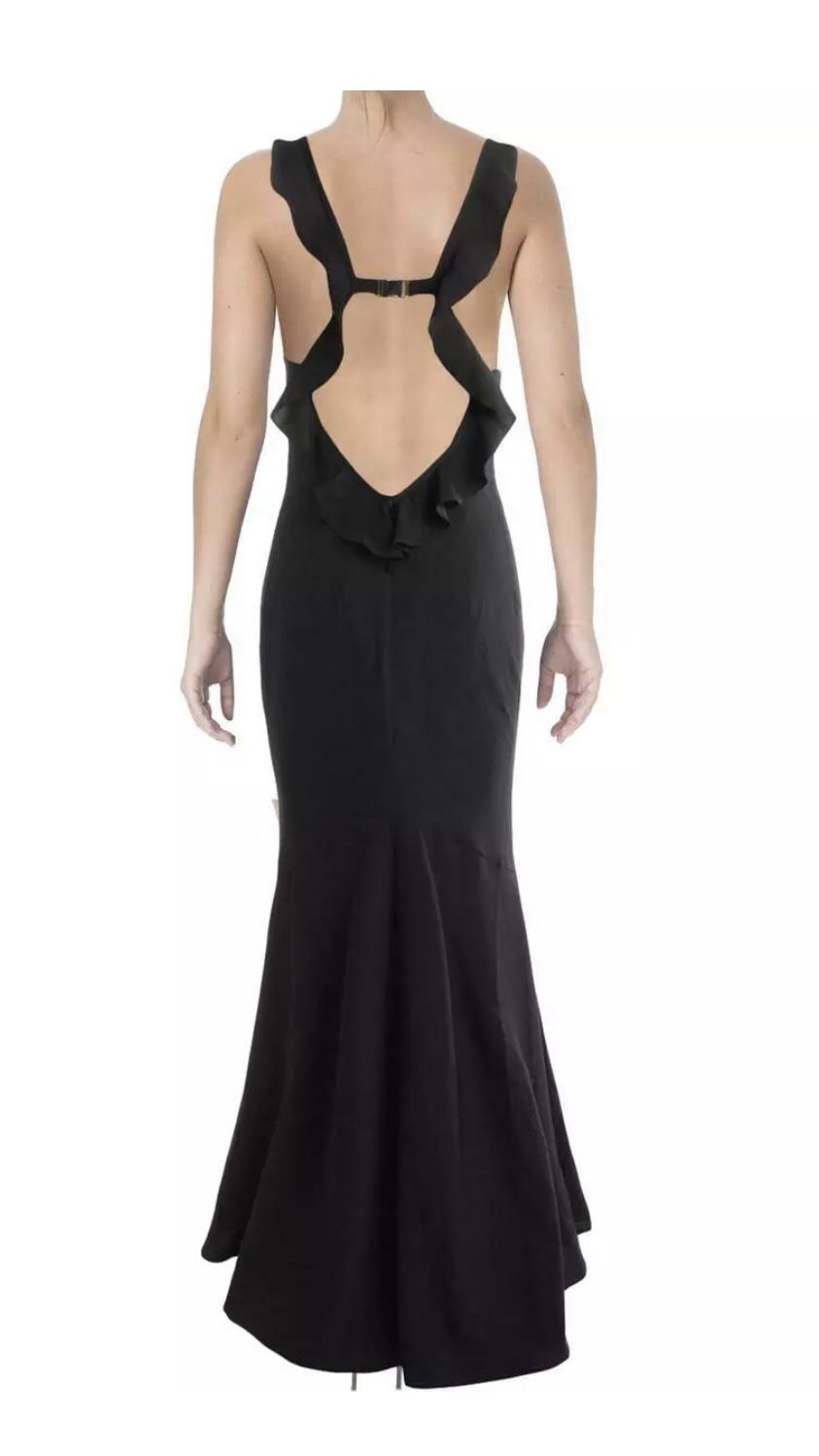 Formal Dress Size 10 Black Tie Event Mermaid Style Ruffle Open Back Prom Gown