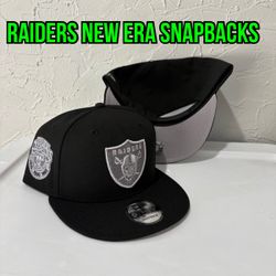 NFL New Era Las Vegas Raiders Black Chrome Logo Super Bowl Champs Patch 9fifty SnapBack Hats 