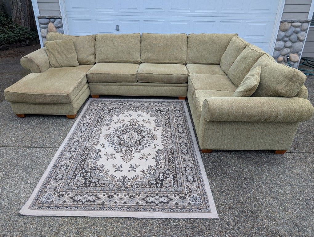 Large Beige Sectional Delivery Available