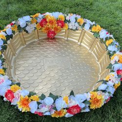 *** Vibrant Round Floral Mehndi / Haldi Tub for Pre-Wedding Rituals