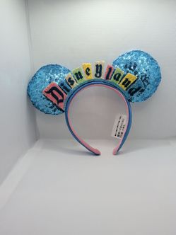 Disneyland Marquee Sign Headband Ears Happiest Place Disney Parks