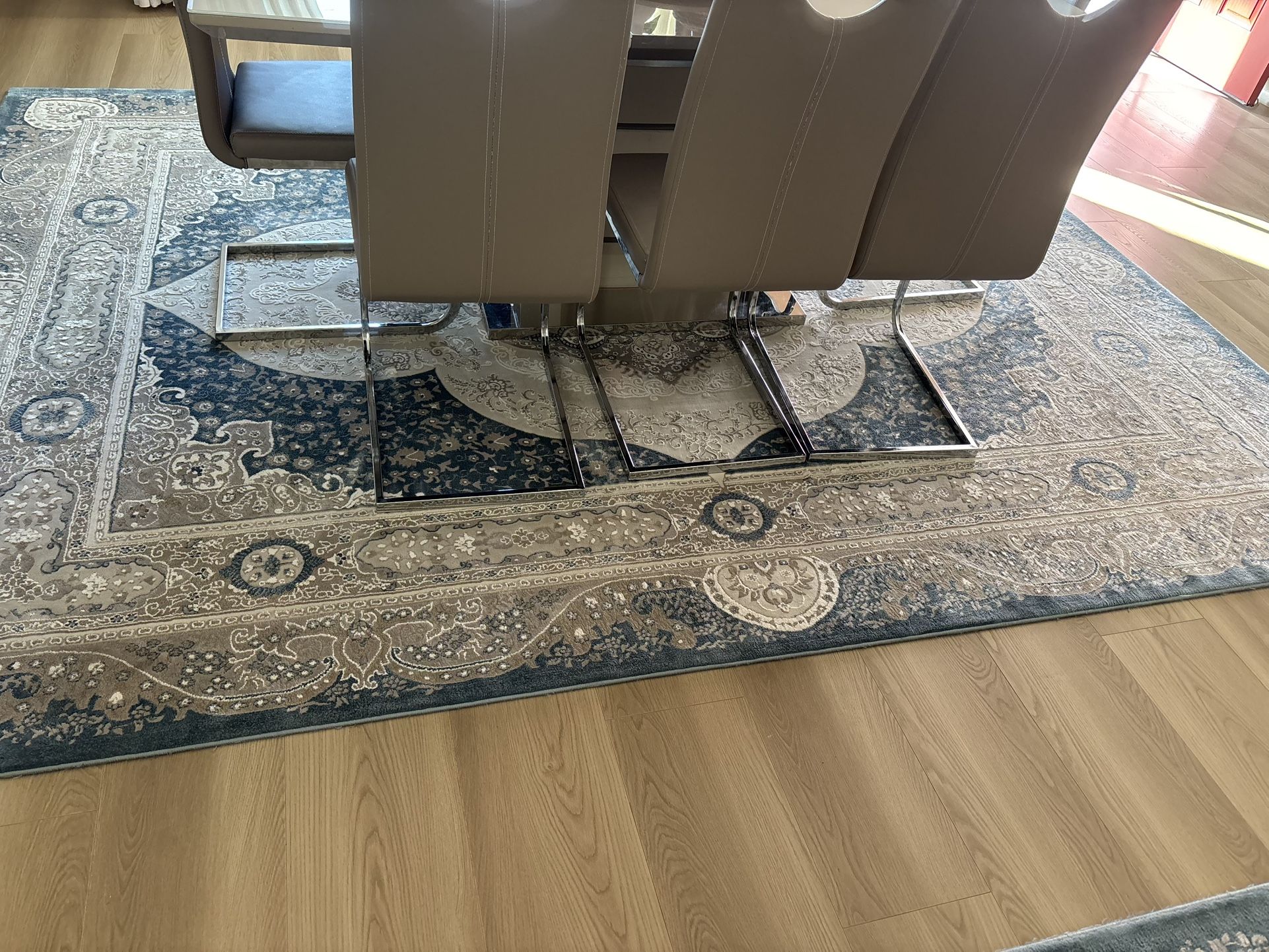 Dining Table With Eight Chairs, Sectional With Coffee Table And Sideboard