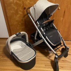 Uppababy V2 Cruz Stroller With Bassinet Beige