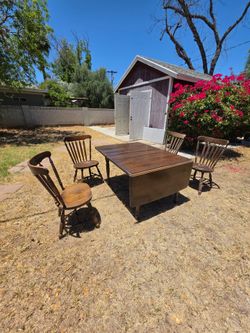 Wood table with 4 chairs