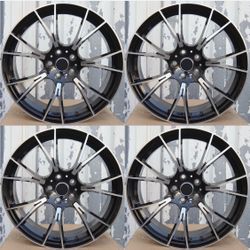 New 19 Inch BMW 789M Style Wheels 19x8 +25 19x9 +30 5x112 Black Silver Staggered Rims Set of 4