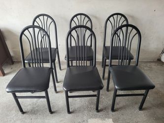 Black metal dining chairs
