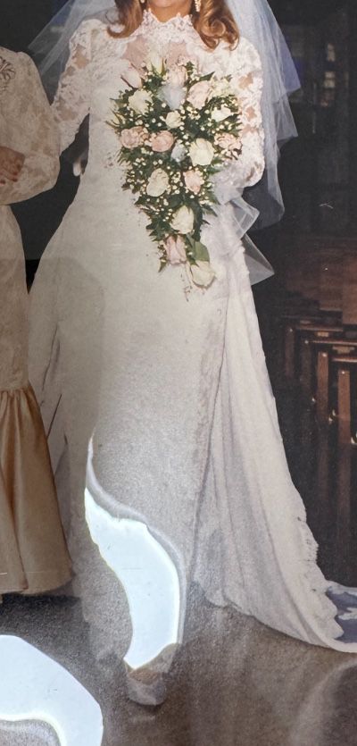 Wedding Dress, Train & Veil, Vintage 
