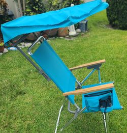 Beach chair with canopy  adjustable positions