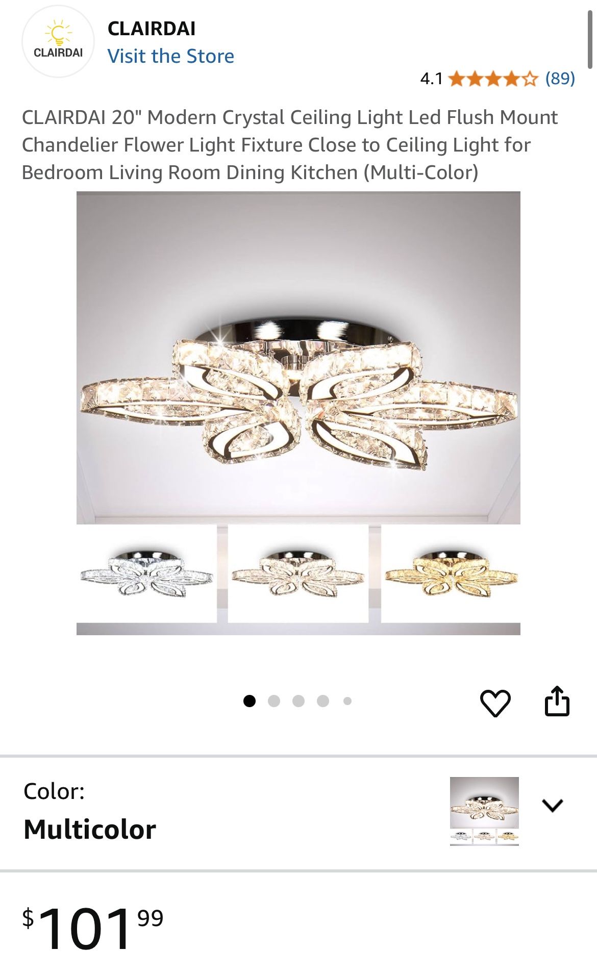 Modern Crystal Ceiling Light