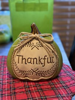 Green Thankful Pumpkin