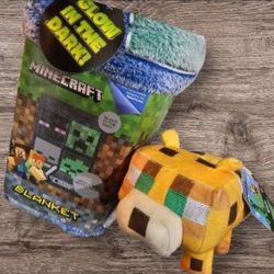 Minecraft Blanket Glow In The Dark And Plush