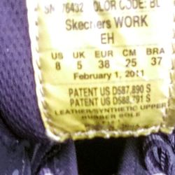 Skechers Mens Work Shoes Black Size: 8