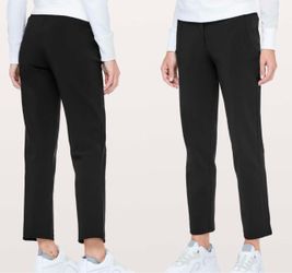09/2018 $128 Lululemon Black On The Move Tailored Medium-Rise Pants 28" 4