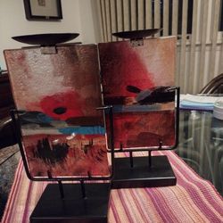 Jasmine Art Modern Glass Candle Stand. Elegant Gift For Mother's Day.