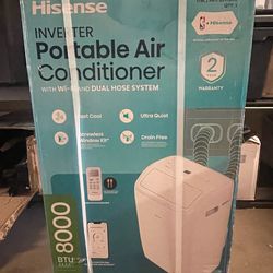 Hisense 8000 BTU (DOE) 115-Volt Vented Medium Room Smart Portable Air Conditioner Remote Included