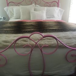 Queen Size Pink Pottery Barn Bed Frame 