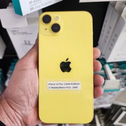 Apple iPhone 14 Plus 128GB in Yellow (T-Mobile/Metro PCS). 