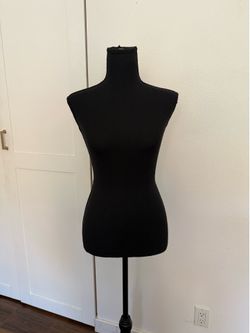 Women’s Black Fabric Dress Form / Mannequin with Stand.