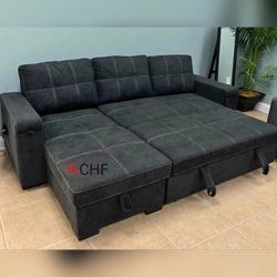Sleeper Sectional Sofa With Storage Chaise And Cup Holder  // Limited Time Offer 