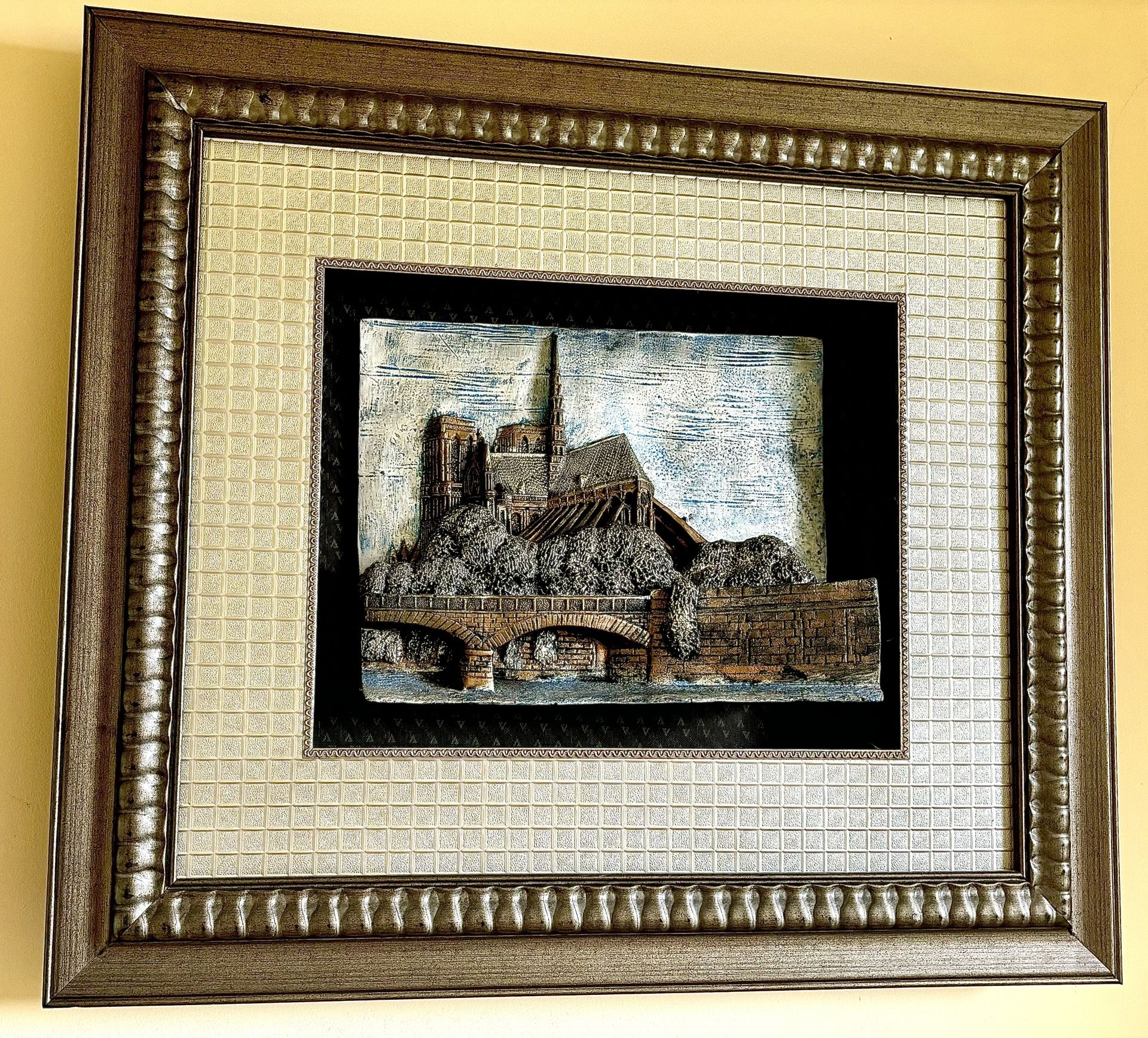 Vintage 3D Framed Art – Handcrafted work of European Cityscape