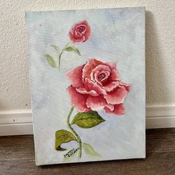 Vintage original Roses painting 9/12 inch