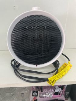 White Round Compact Electric Space Heater