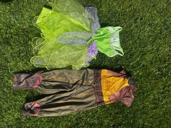 Raya costume for girls, and tinkerbell lookalike dress, selling together