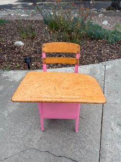 Vintage Kids School Desk with Chair