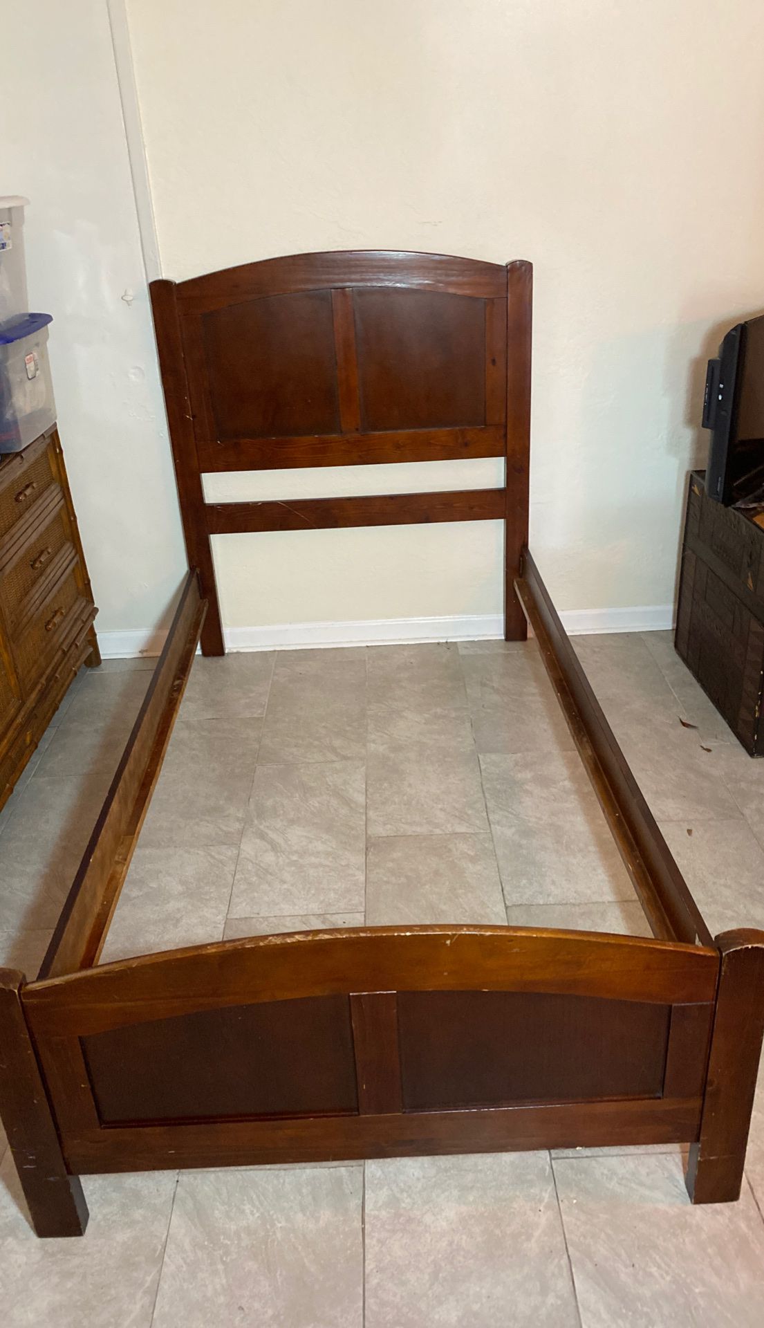 Wooden twin bed frame