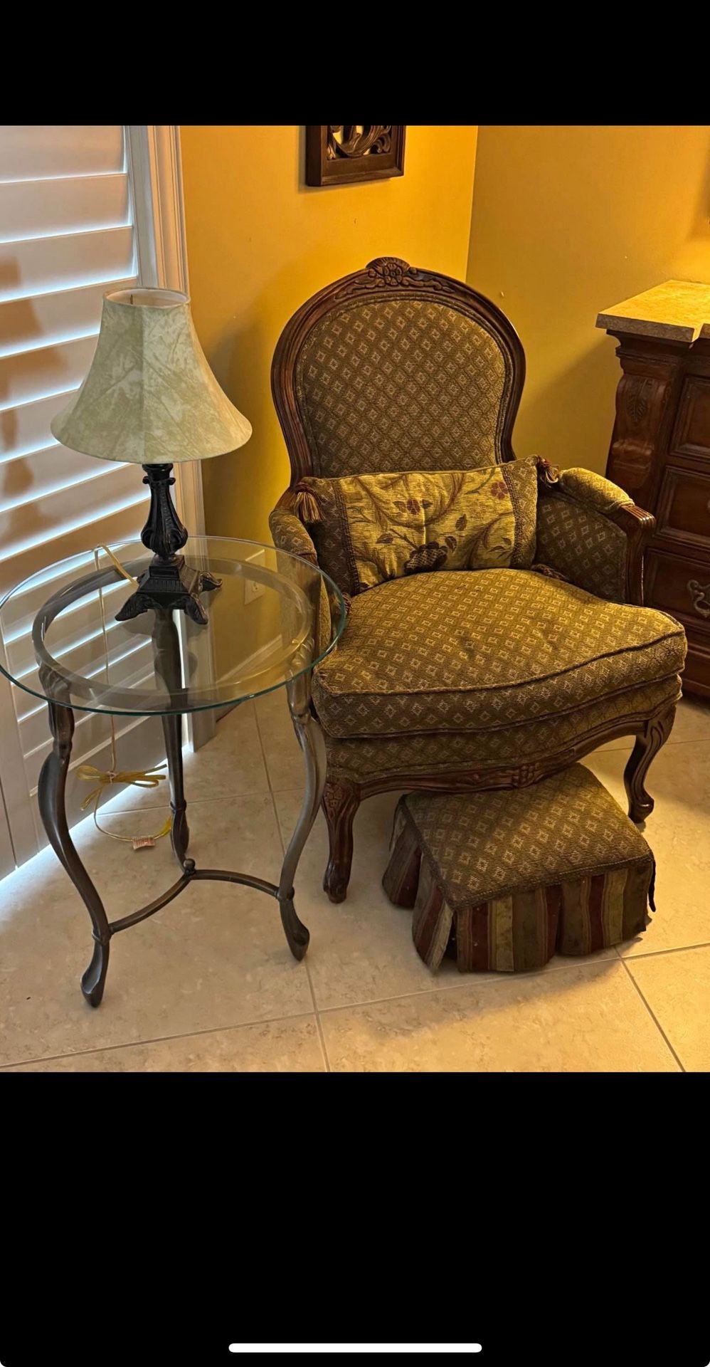 Antique Chair With Matching Ottoman