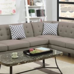 Brand New Grey Retro Style Sectional Sofa 