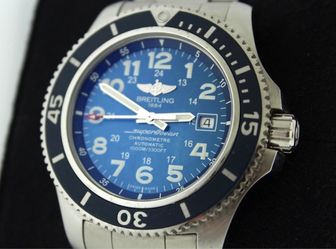 Breitling Superocean II 44 Watch chronograph automatic A17392, blue dial