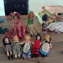 Antique dolls- lot of 8