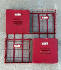 Dark Red Distressed Metal Wall Decor/Letter Holders