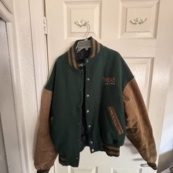 Viejas Green Letterman Jacket Vintage Size Medium 